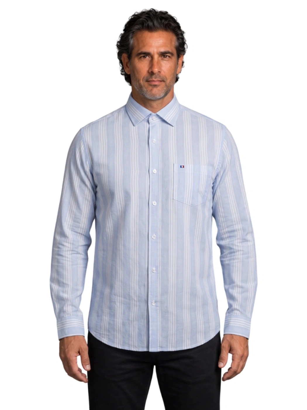 CAMISA MANGA LARGA PIERRE CARDIN CUELLO ITALIANO - 1