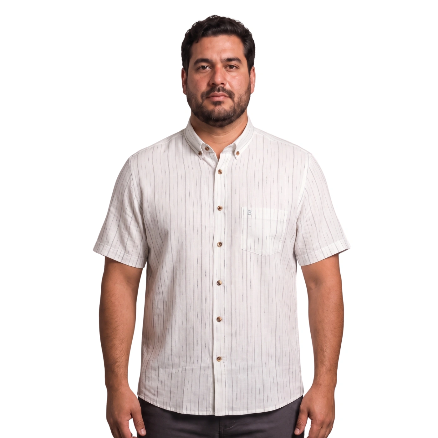 CAMISA MANGA CORTA LINO HOMBRE PIERRE CARDIN - 1