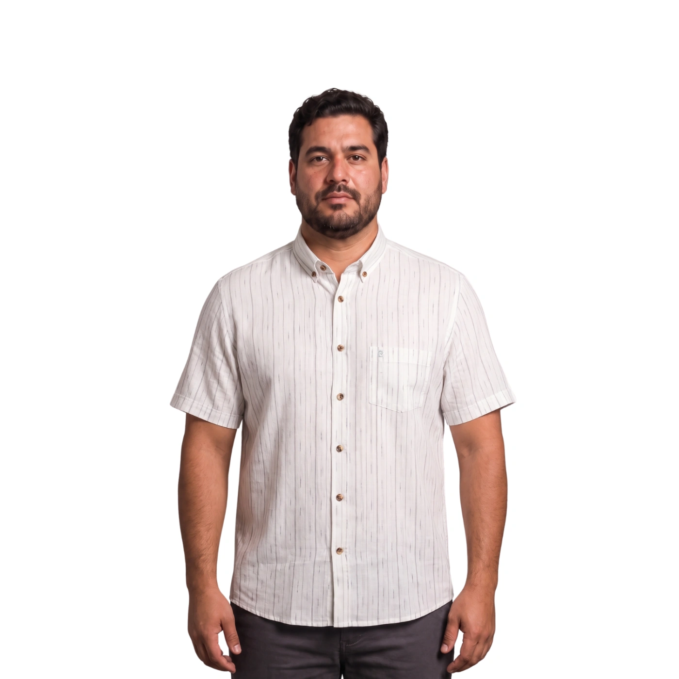 CAMISA MANGA CORTA LINO HOMBRE PIERRE CARDIN - 1