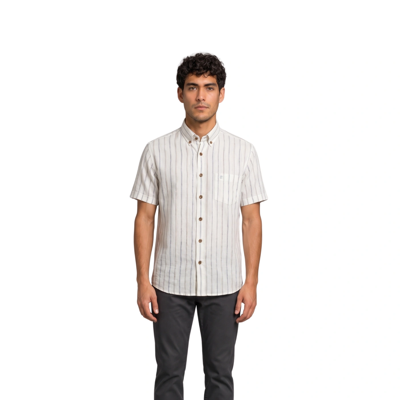 CAMISA MANGA CORTA LINO HOMBRE PIERRE CARDIN - 1