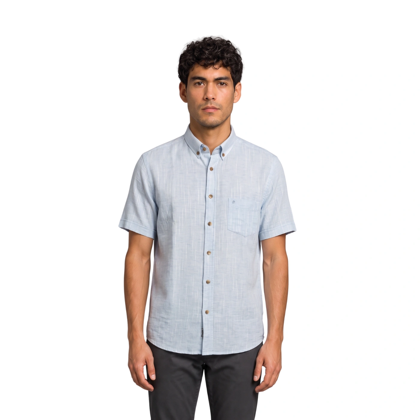 CAMISA MANGA CORTA LINO HOMBRE PIERRE CARDIN - 1