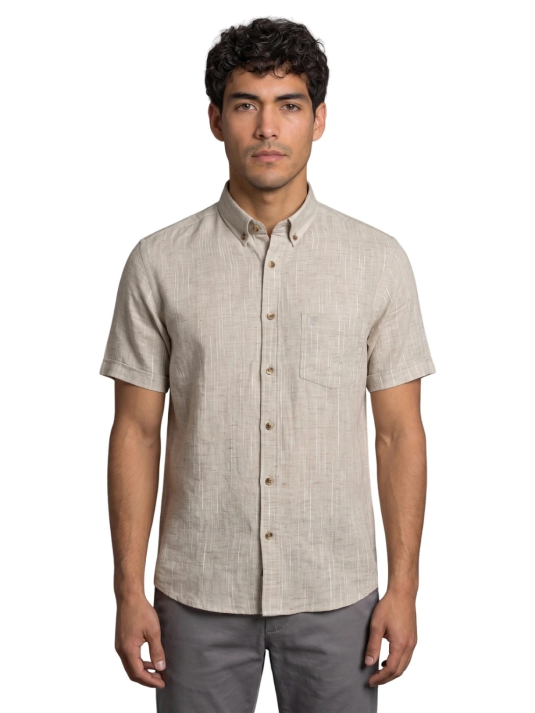 CAMISA MANGA CORTA LINO HOMBRE PIERRE CARDIN - 1
