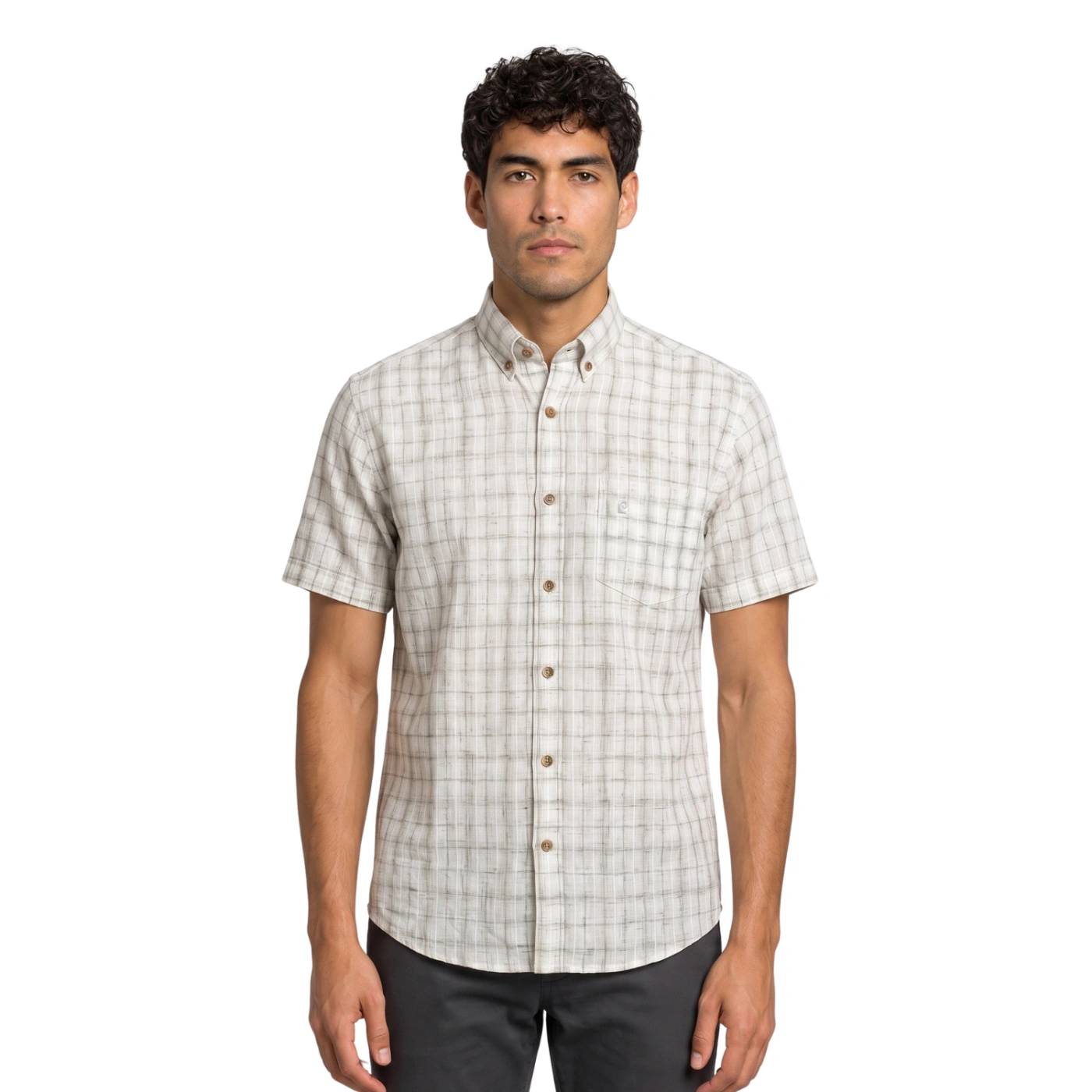 CAMISA MANGA CORTA LINO HOMBRE PIERRE CARDIN - 1