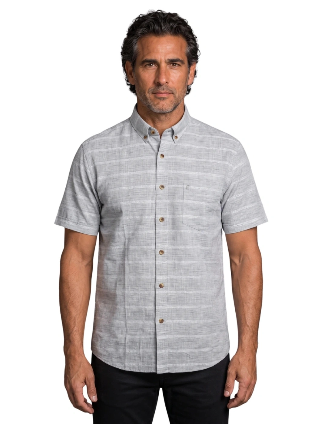 CAMISA MANGA CORTA LINO HOMBRE PIERRE CARDIN - 1
