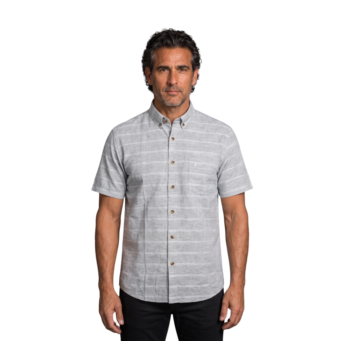 CAMISA MANGA CORTA LINO HOMBRE PIERRE CARDIN - 1