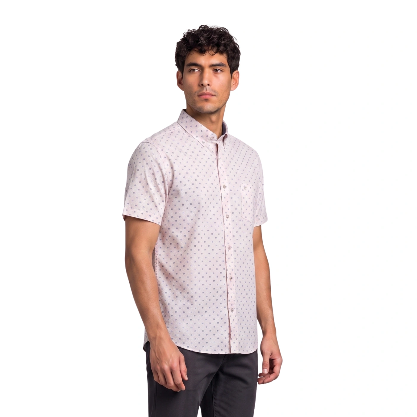 CAMISA MANGA CORTA HOMBRE PIERRE  CARDIN ESTAMPADA ETIQUETA AZUL - 2