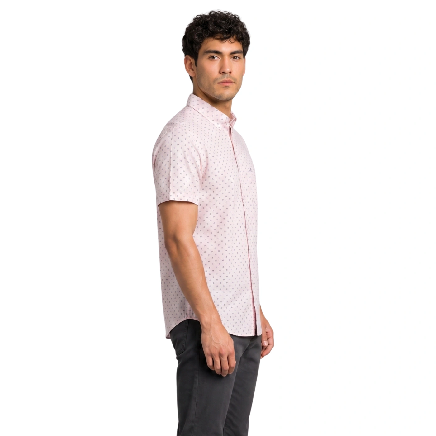 CAMISA MANGA CORTA HOMBRE PIERRE  CARDIN ESTAMPADA ETIQUETA AZUL - 3
