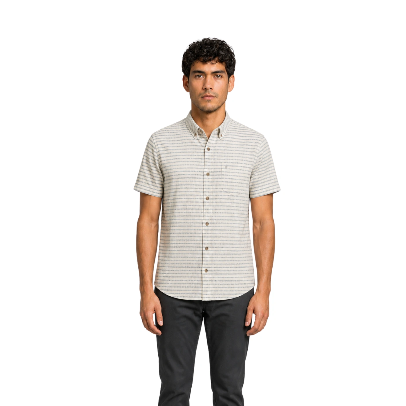 CAMISA MANGA CORTA HOMBRE PIERRE CARDIN ETIQUETA LINEN COLLECTION - 1