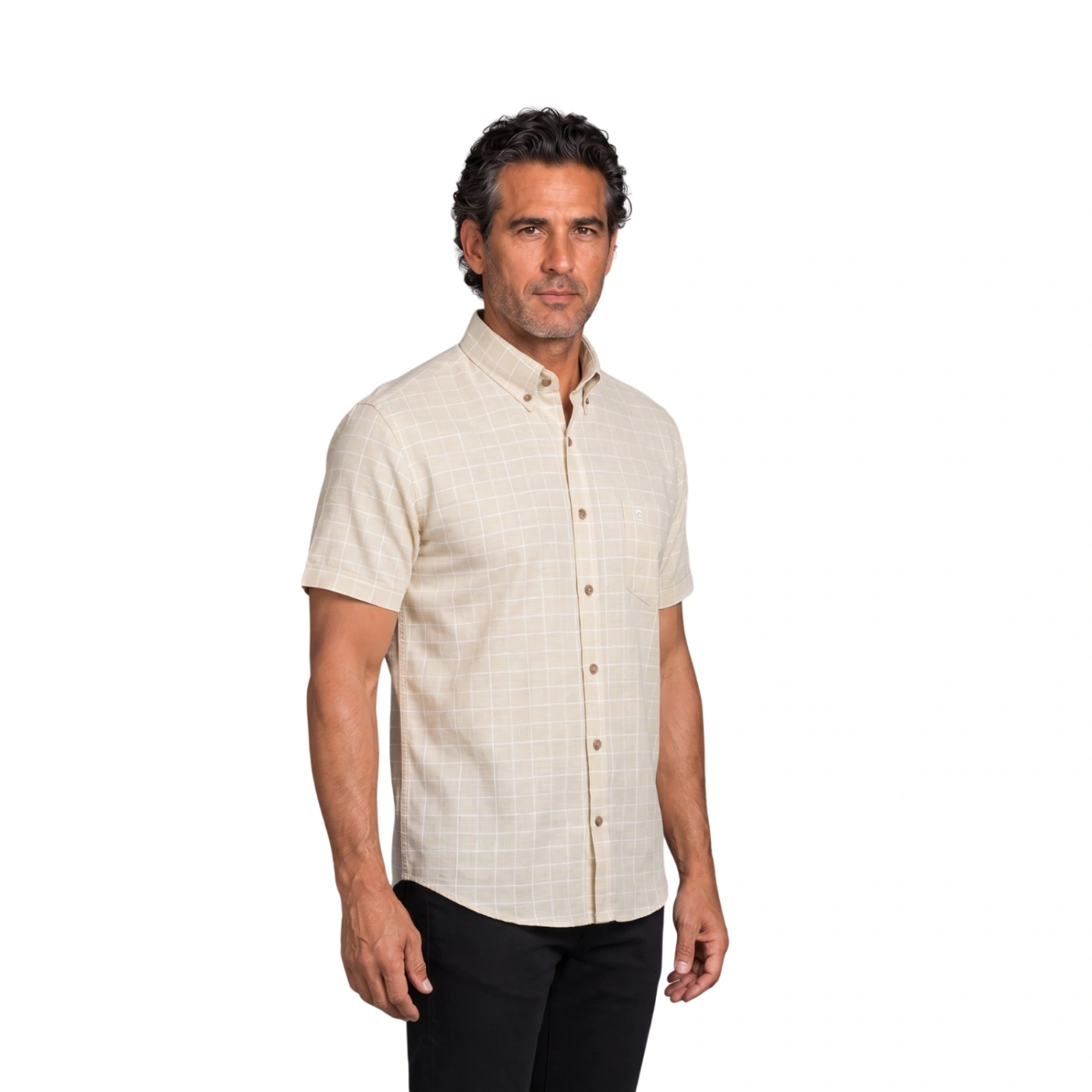 CAMISA MANGA CORTA LINO HOMBRE PIERRE CARDIN - 1