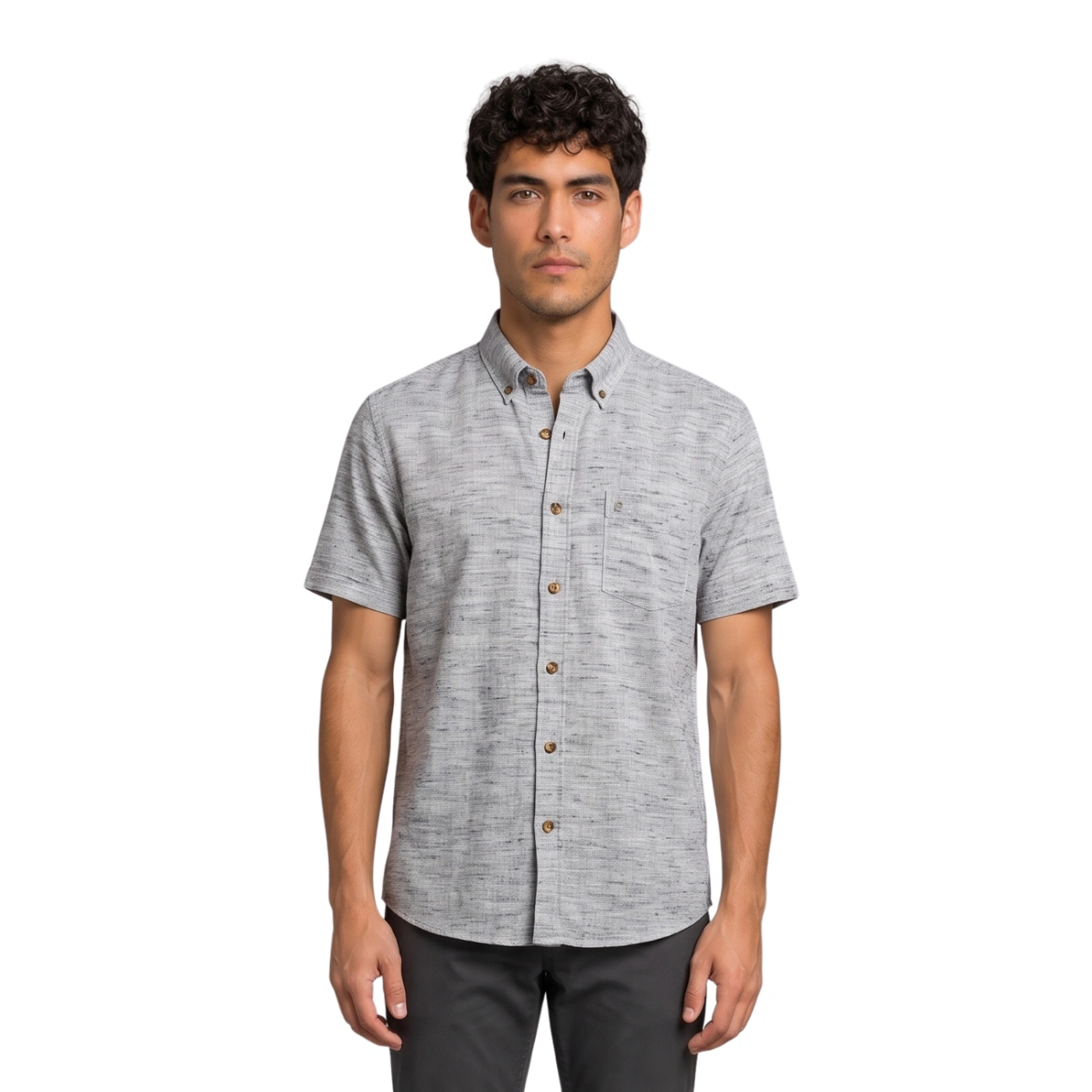 CAMISA MANGA CORTA LINO HOMBRE PIERRE CARDIN - 1