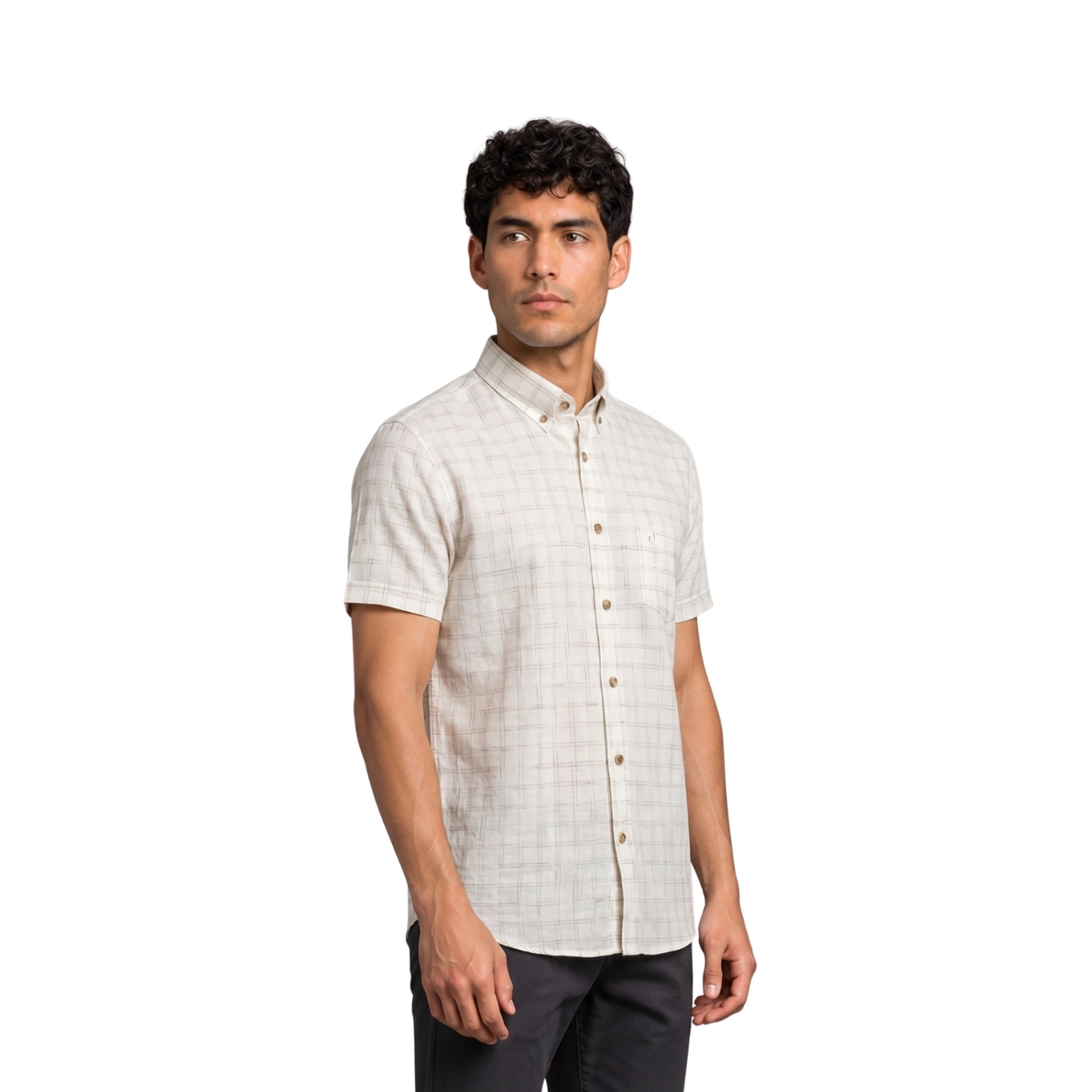 CAMISA MANGA CORTA LINO HOMBRE PIERRE CARDIN - 1
