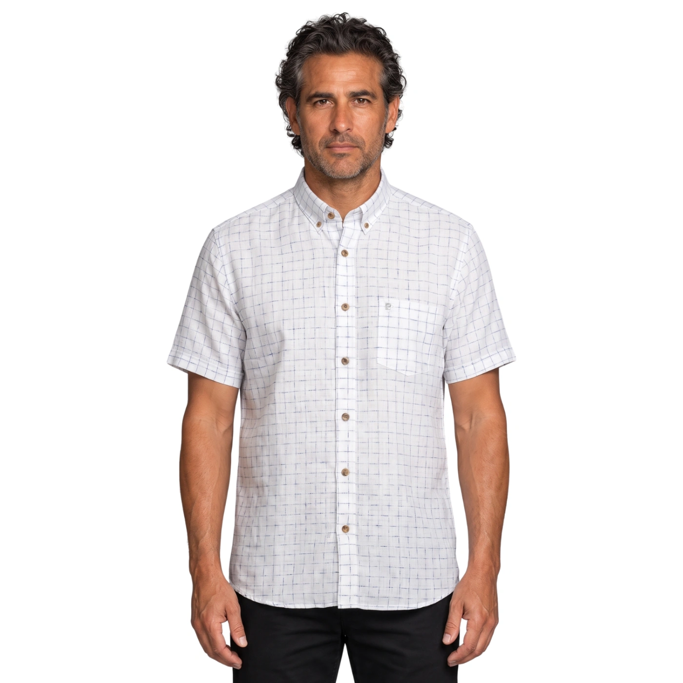 CAMISA MANGA CORTA LINO HOMBRE PIERRE CARDIN - 1