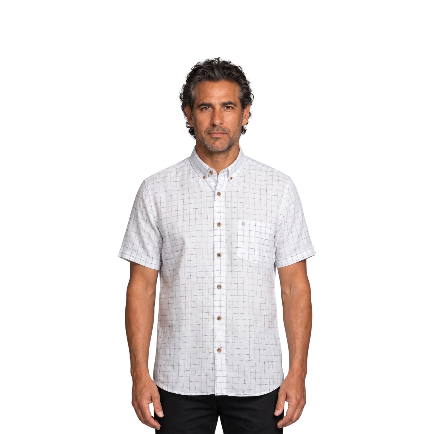 CAMISA MANGA CORTA LINO HOMBRE PIERRE CARDIN - 1