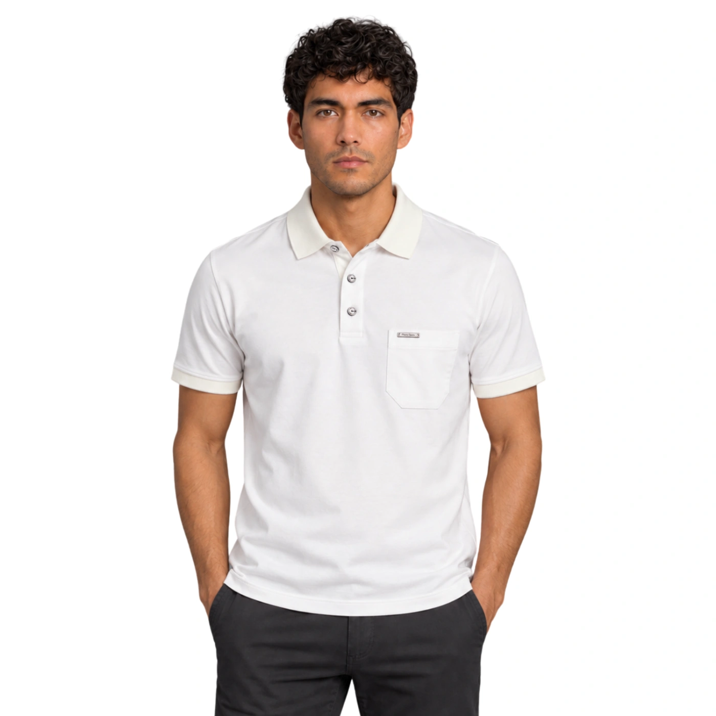 POLO MANGA CORTA HOMBRE PIERRE CARDIN COLOR SÓLIDO - 1