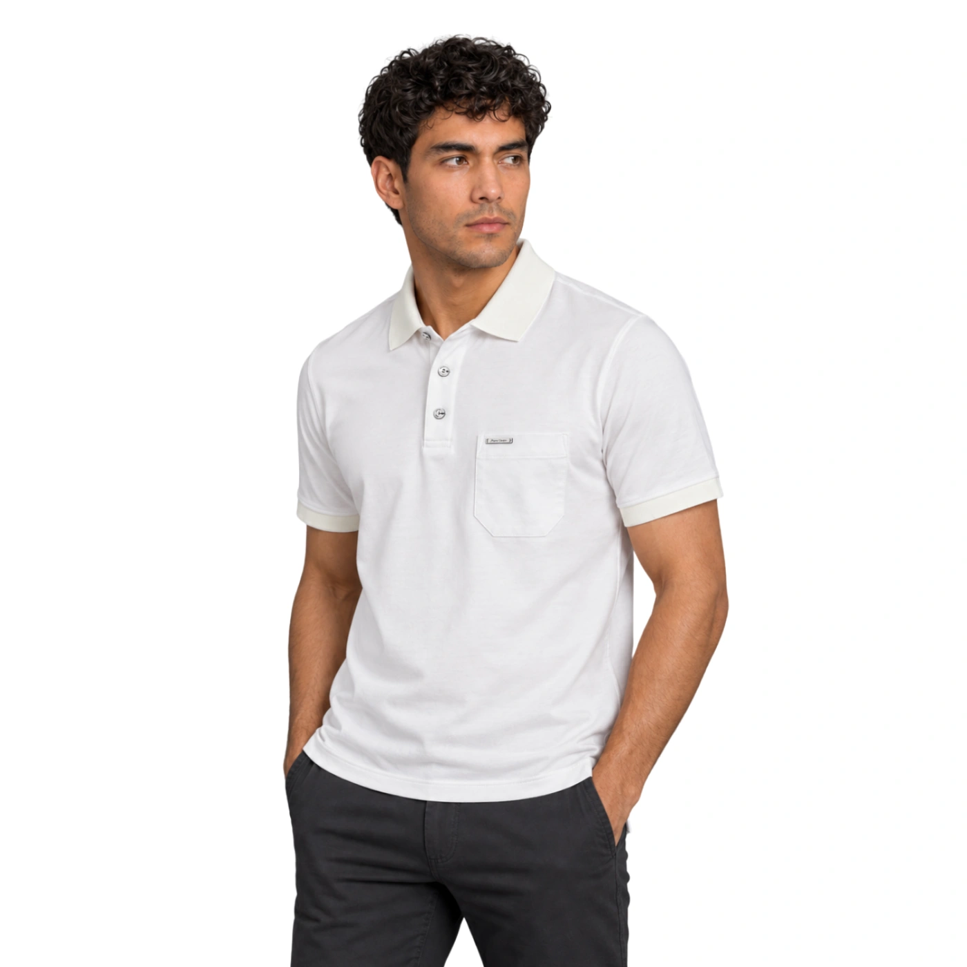 POLO MANGA CORTA HOMBRE PIERRE CARDIN COLOR SÓLIDO - 2