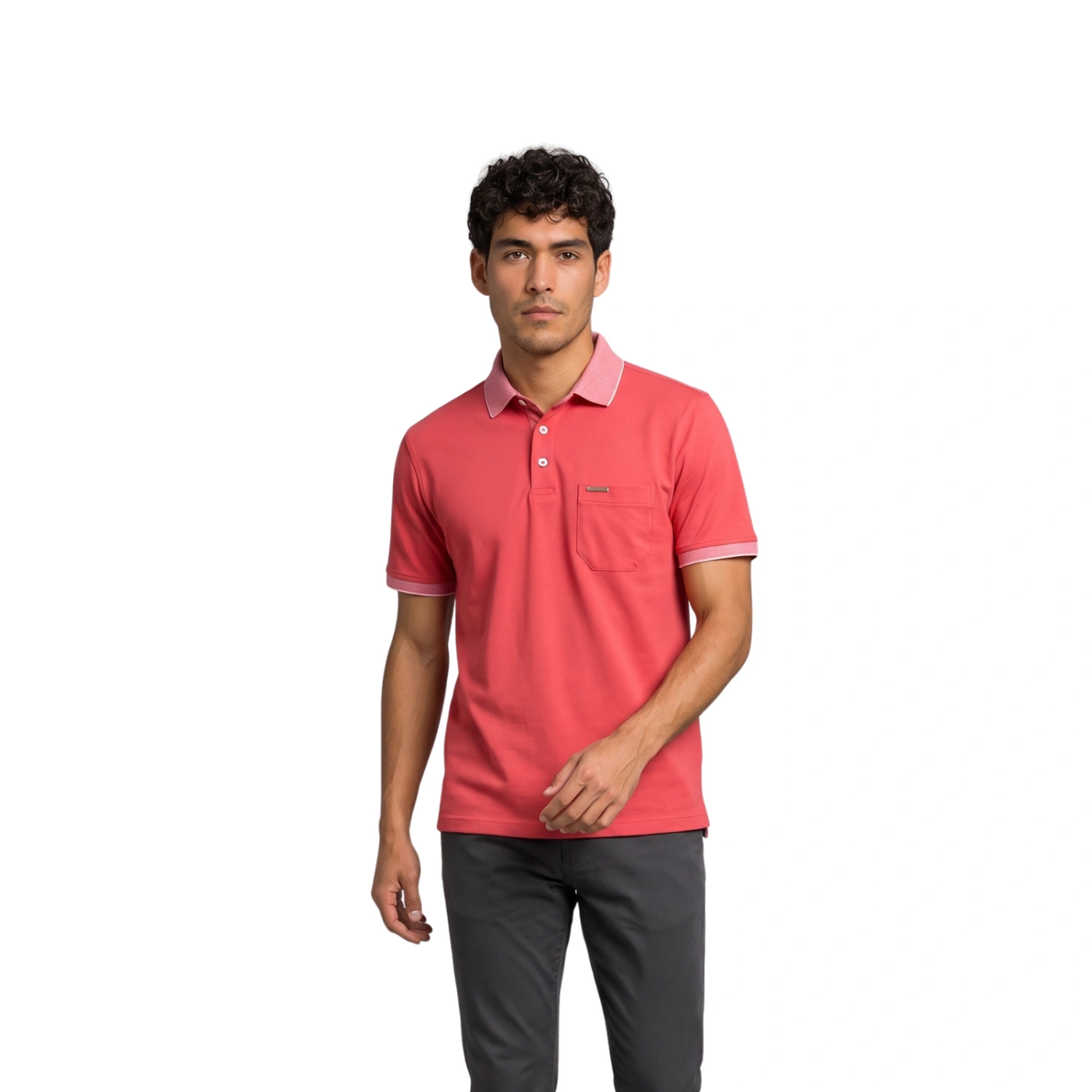 POLO MANGA CORTA HOMBRE PIERRE CARDIN COLOR SÓLIDO - 1