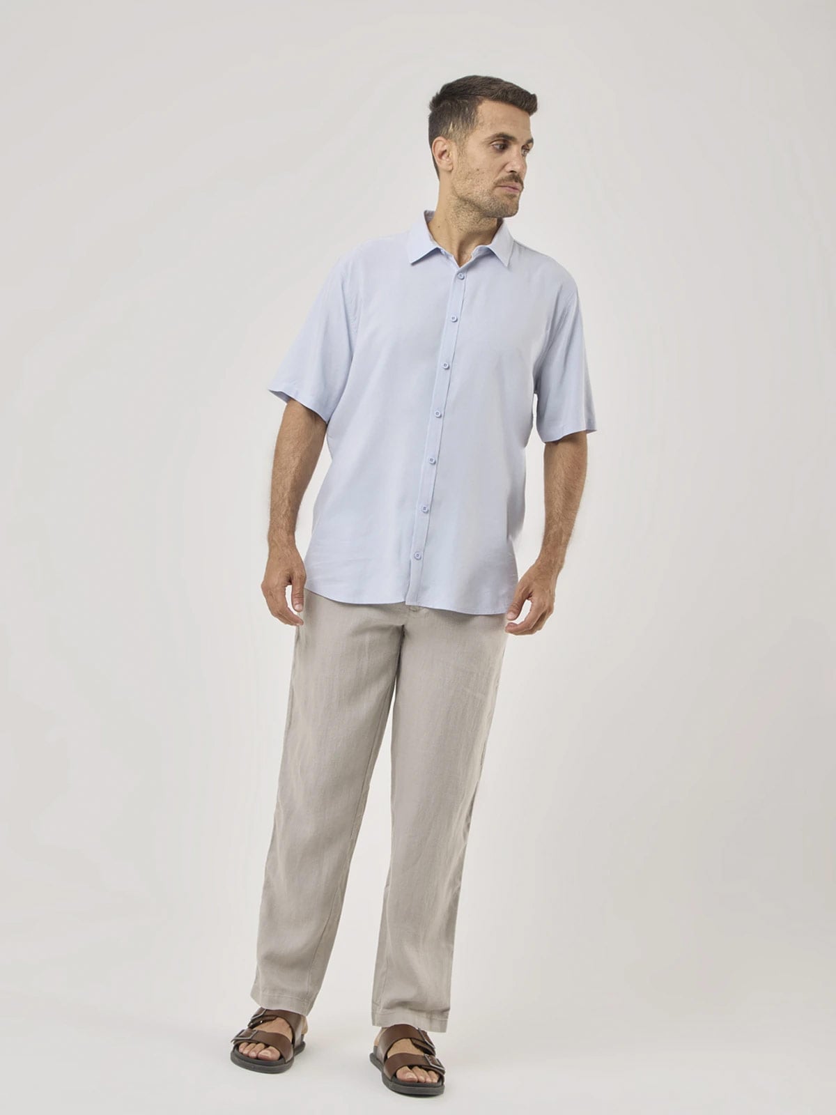 CAMISA MANGA CORTA HOMBRE CACHAREL CELESTE - 5