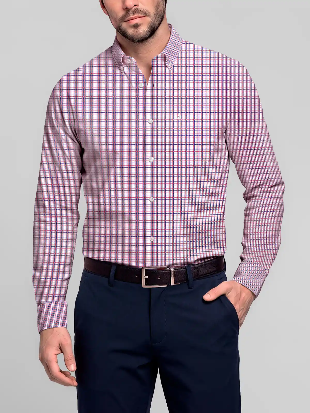 CAMISA MANGA LARGA HOMBRE JOHN HOLDEN ROJO SANDER - 3