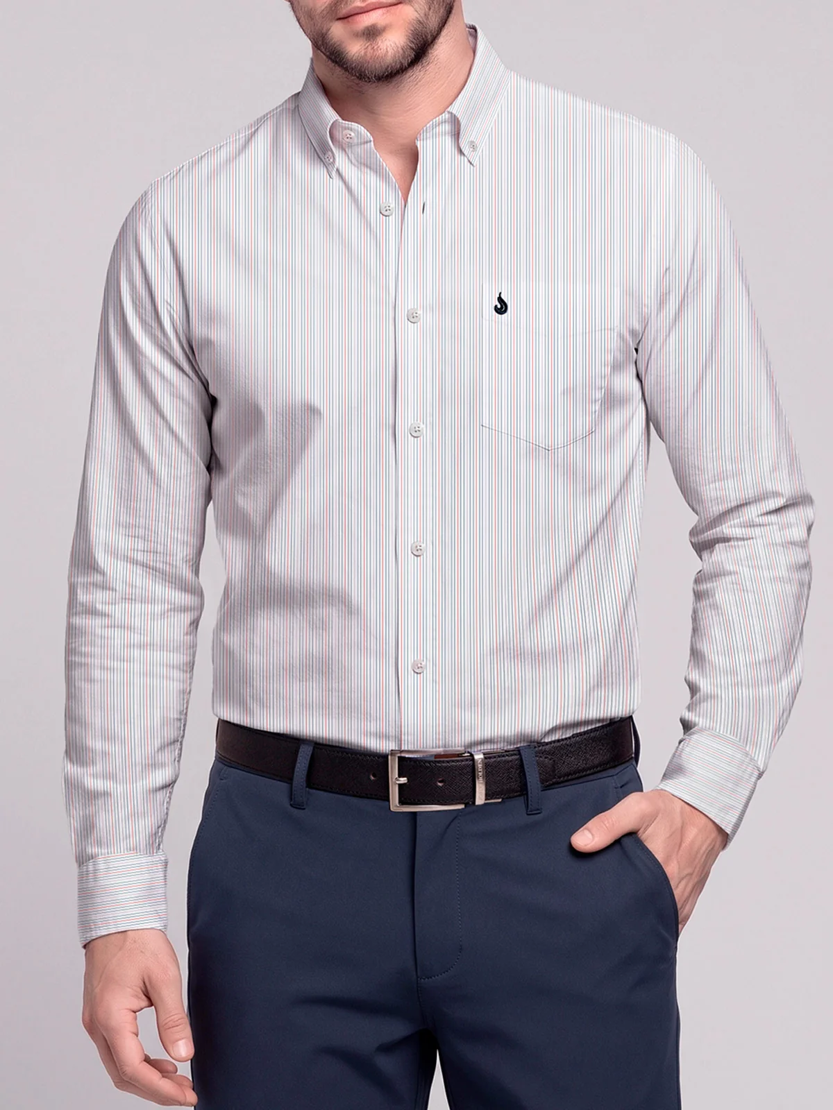 CAMISA MANGA LARGA HOMBRE JOHN HOLDEN AZUL SANDER - 3