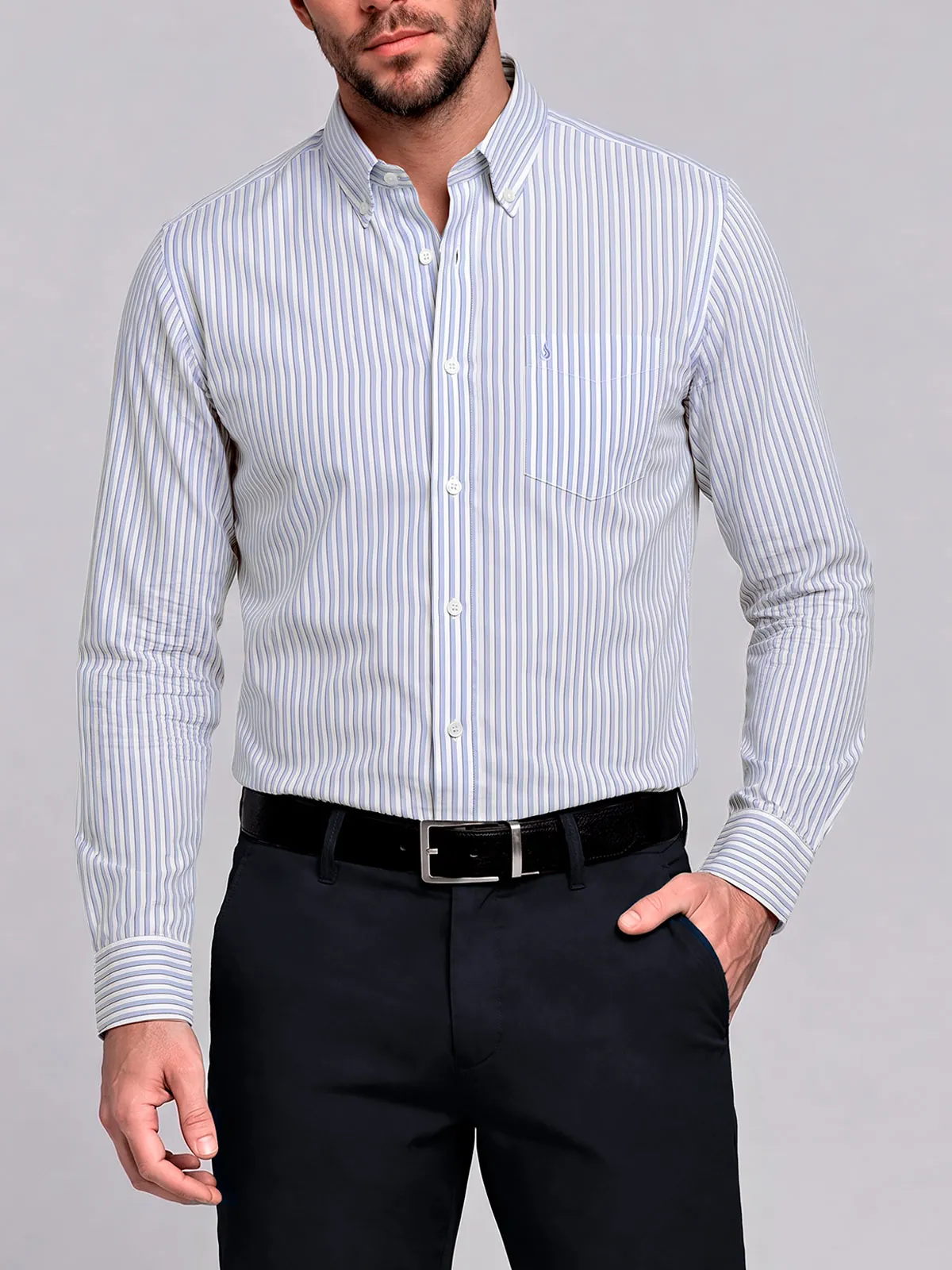 CAMISA MANGA LARGA HOMBRE JOHN HOLDEN CELESTE SANDER - 3