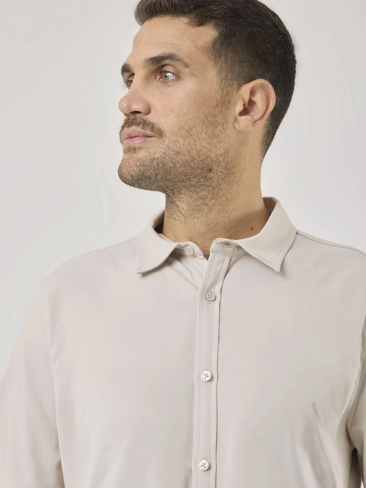 CAMISA MANGA CORTA HOMBRE NAVIGATA BEIGE - 4