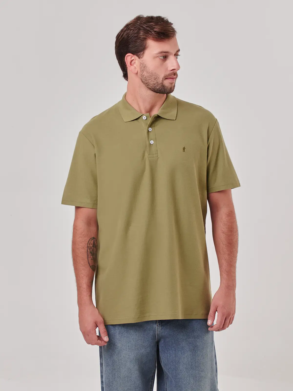 POLOS MANGA CORTA HOMBRE KENNETH STEVENS OLIVA CLARO - 1