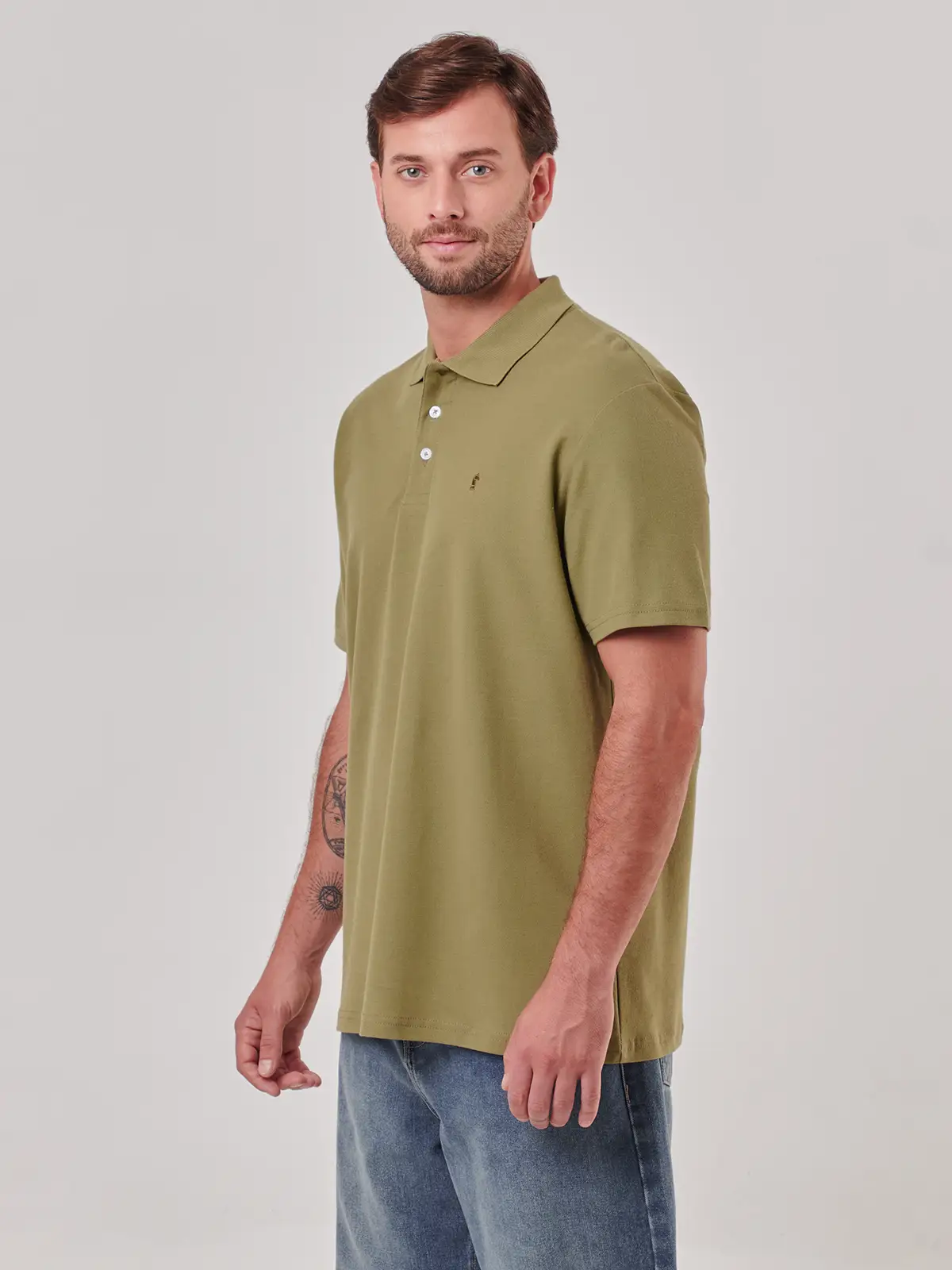 POLOS MANGA CORTA HOMBRE KENNETH STEVENS OLIVA CLARO - 3