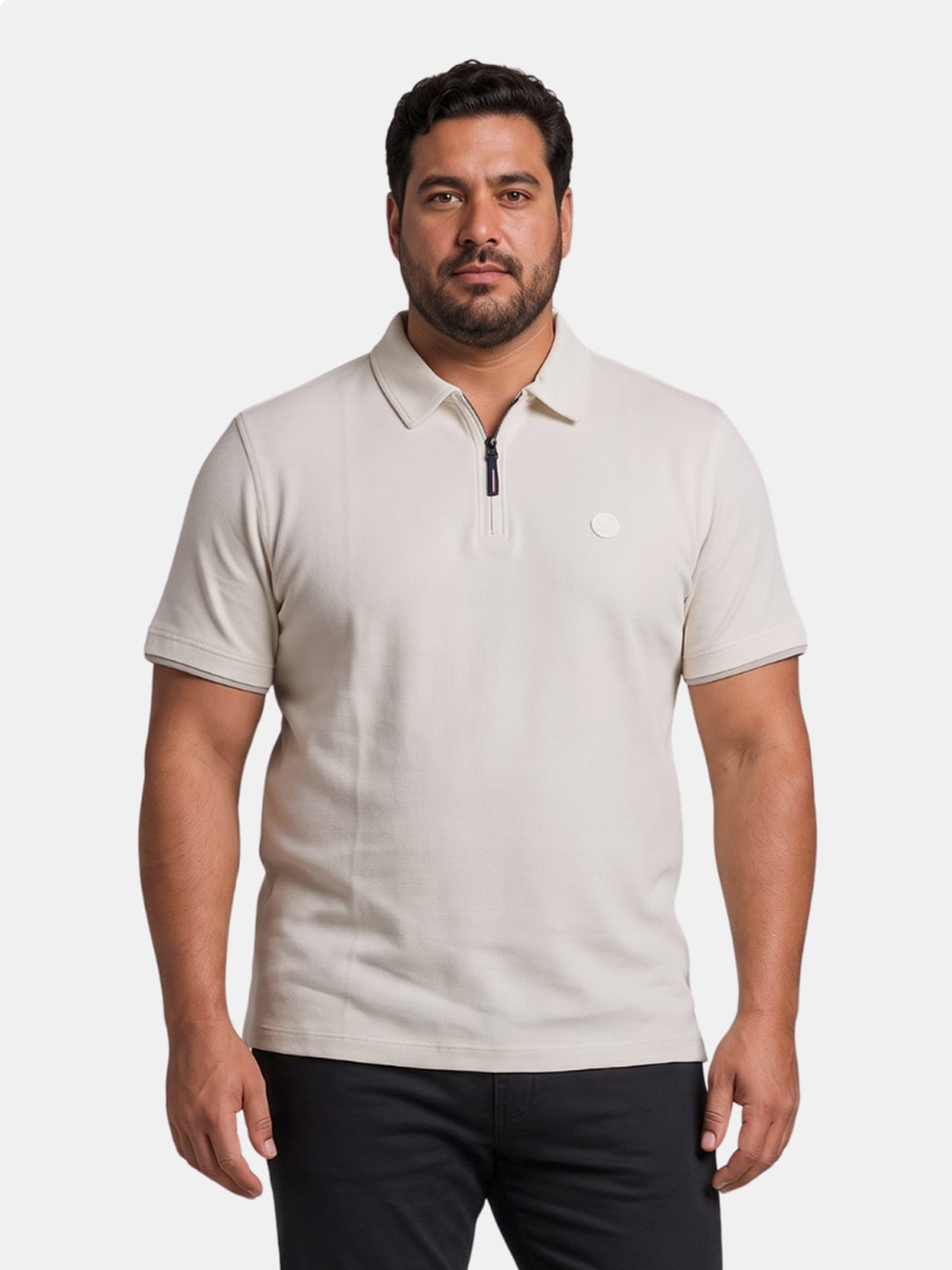 POLO MANGA CORTA ALGODÓN HOMBRE PIERRE CARDIN HALF ZIPPER - 1