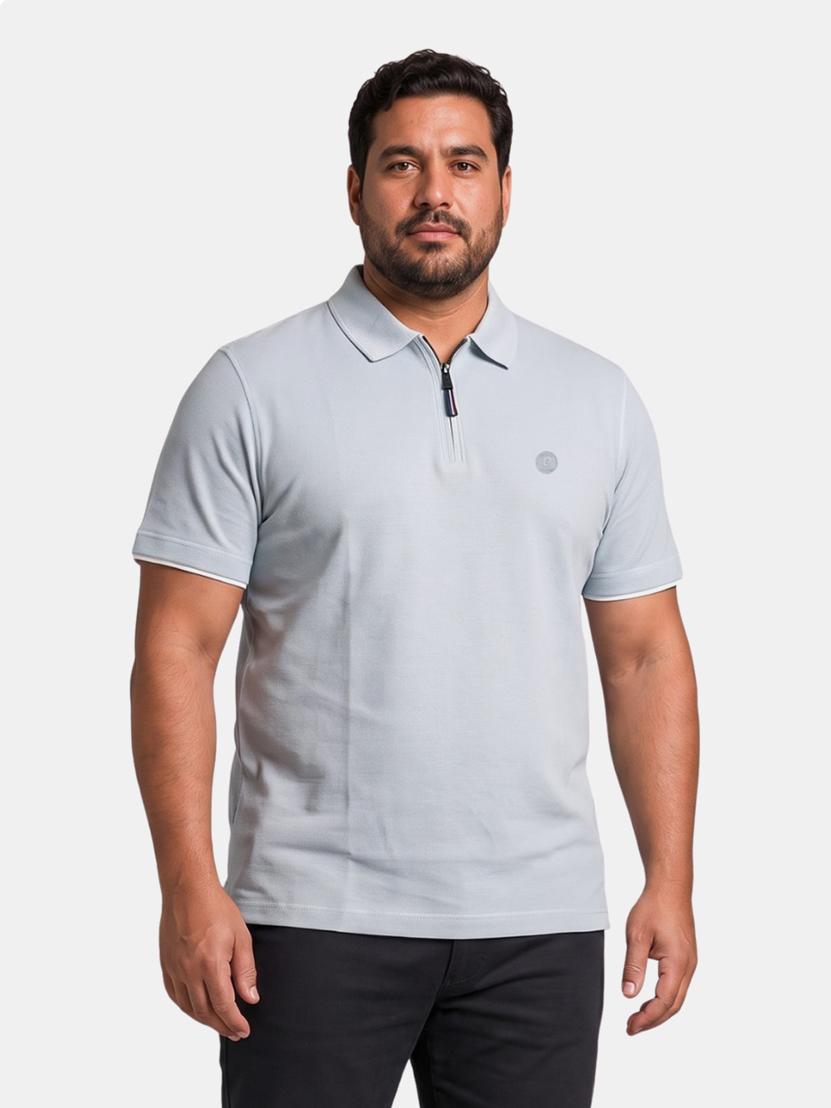 POLO MANGA CORTA ALGODÓN HOMBRE PIERRE CARDIN HALF ZIPPER - 1
