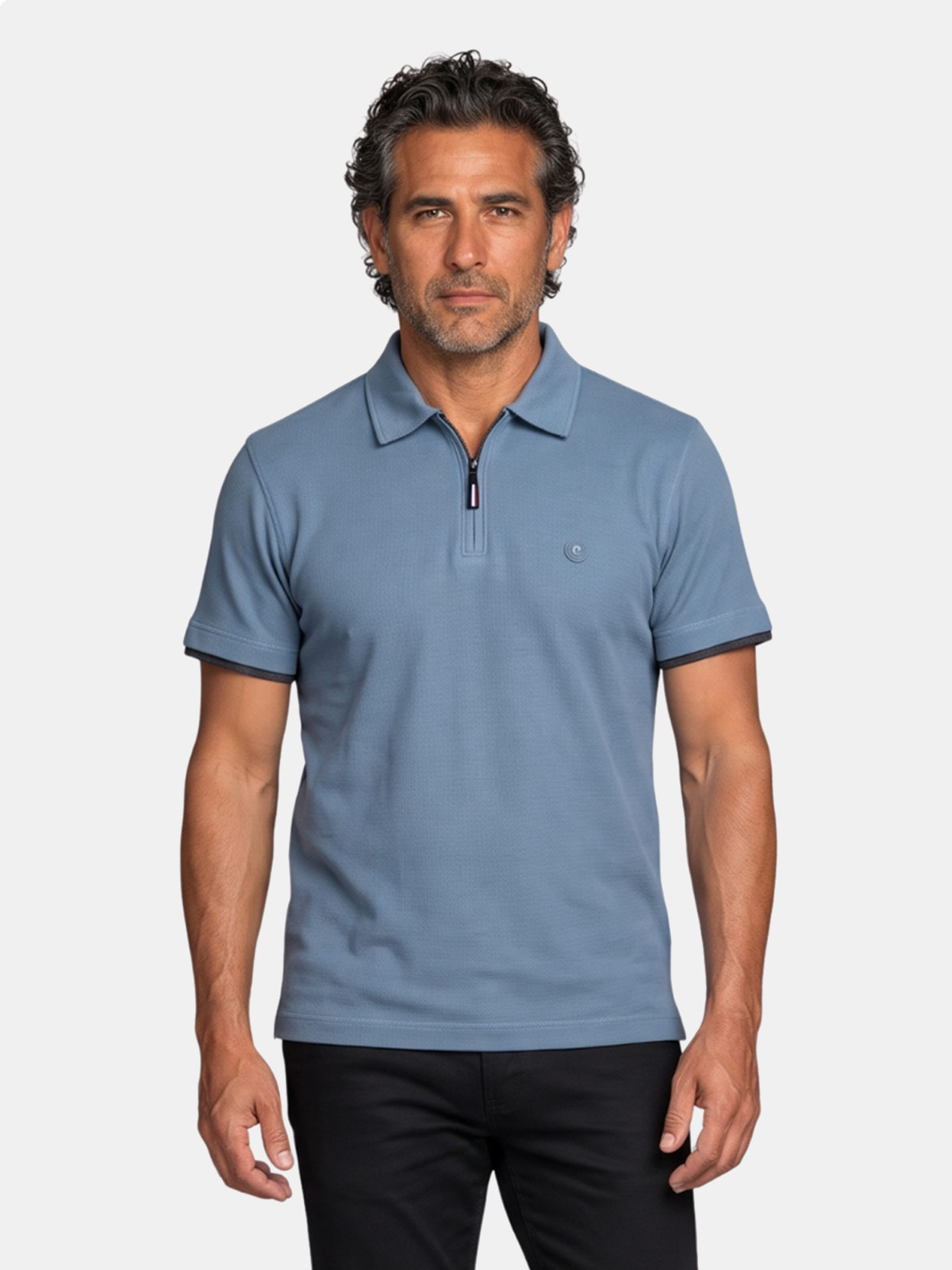 POLO MANGA CORTA ALGODÓN HOMBRE PIERRE CARDIN HALF ZIPPER - 1
