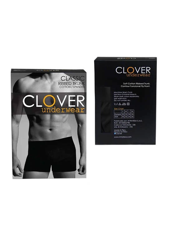 BÓXER HOMBRE CLOVER NEGRO RIB LYCRADO - 2