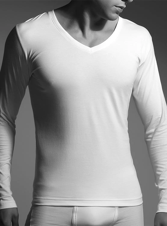 CAMISETA CLOVER HOMBRE ALGODÓN CUELLO V - 1