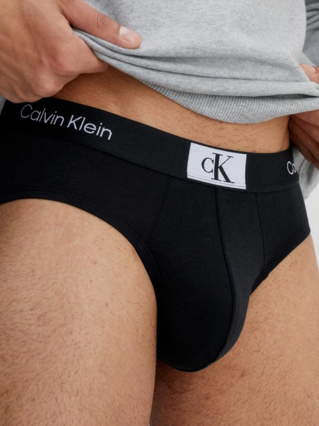 CALZONCILLO ALGODÓN HOMBRE CALVIN KLEIN NEGRO HIP BRIEF NB3402002 - 3
