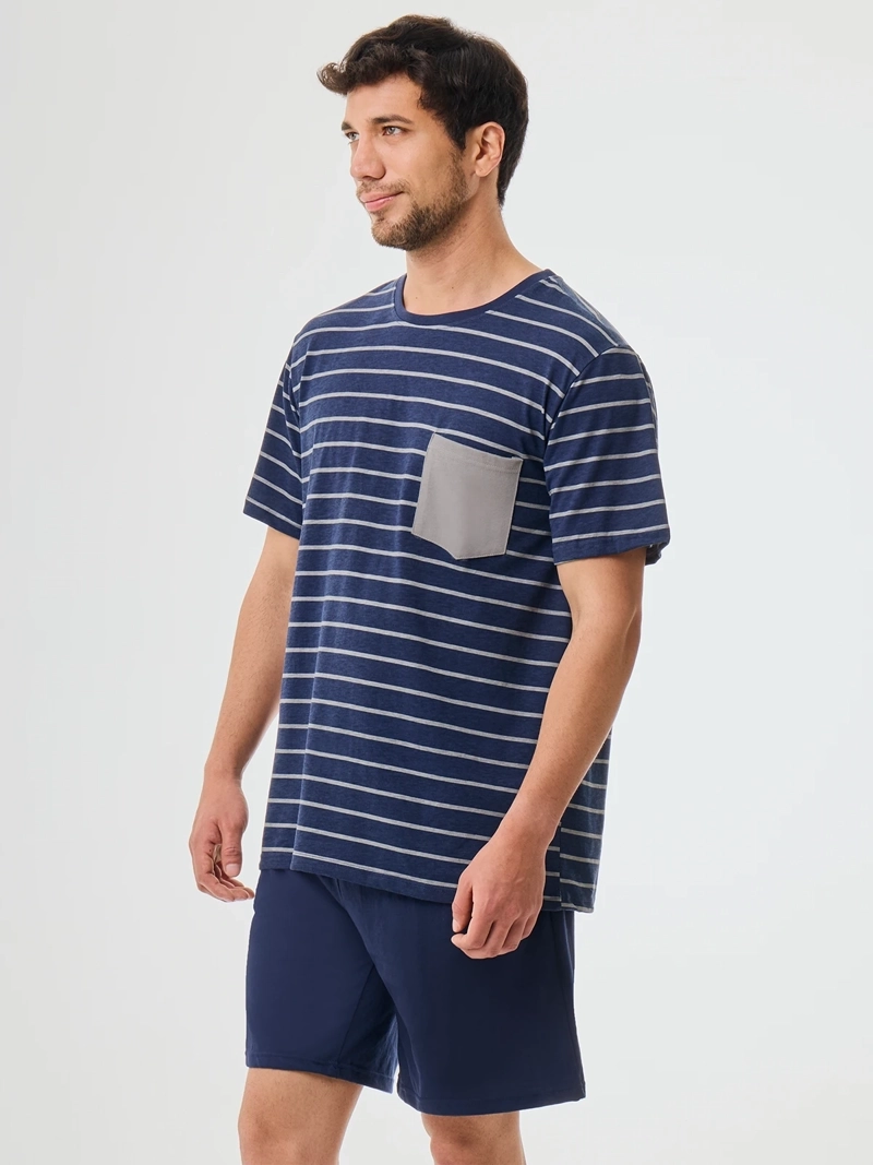 PIJAMA HOMBRE NAVIGATA NEGRO LINEAS - 3