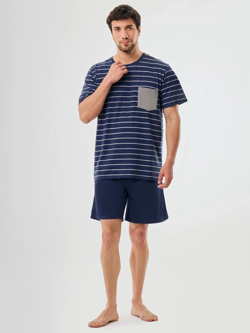 PIJAMA HOMBRE NAVIGATA NEGRO LINEAS - 5