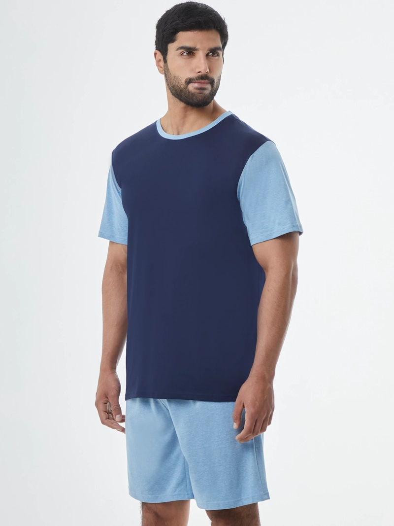 PIJAMA HOMBRE KENNETH STEVENS LISO NAVY - 1