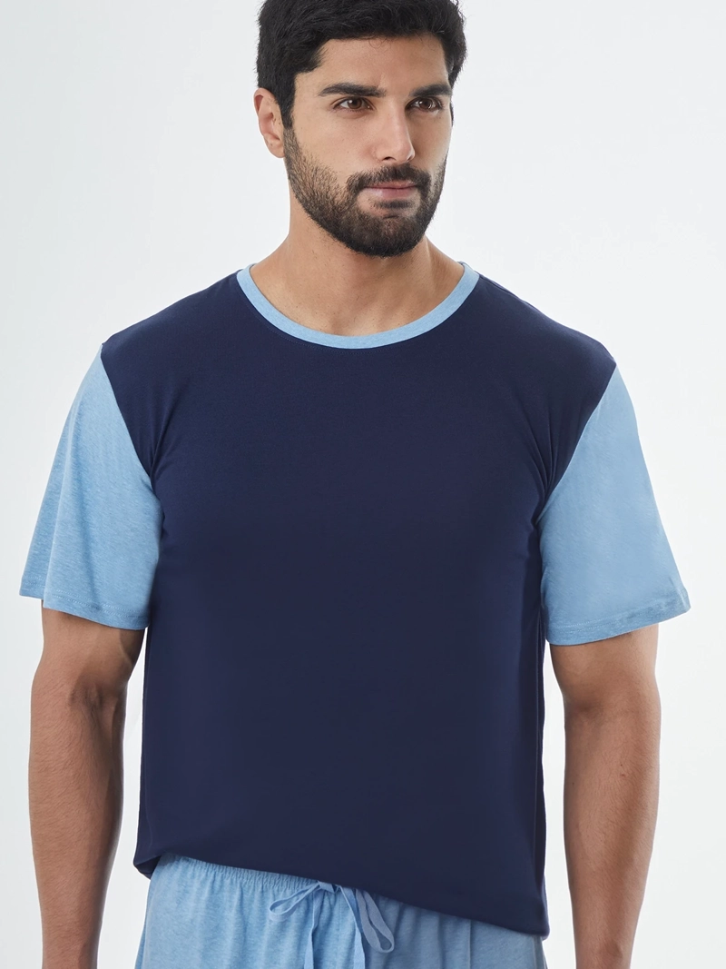 PIJAMA HOMBRE KENNETH STEVENS LISO NAVY - 4