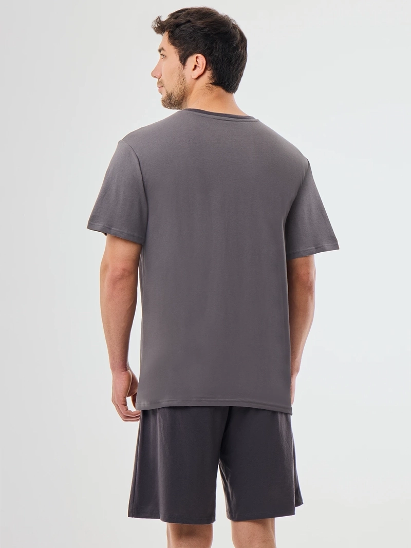 PIJAMA HOMBRE KENNETH STEVENS LISO GRIS OSCURO KENIA - 2