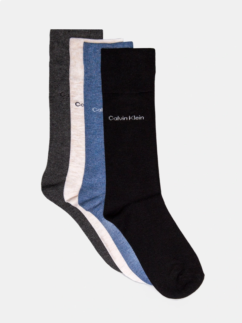 PACK X4 MEDIAS ALGODÓN HOMBRE CALVIN KLEIN DRESS CREW - 1