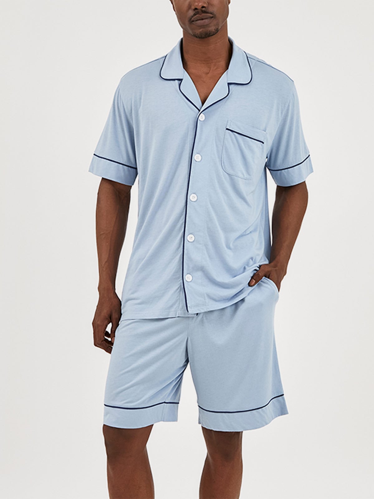 PIJAMA CAMISERO HOMBRE IN BLOOM CORTO MORNING SKY - 1