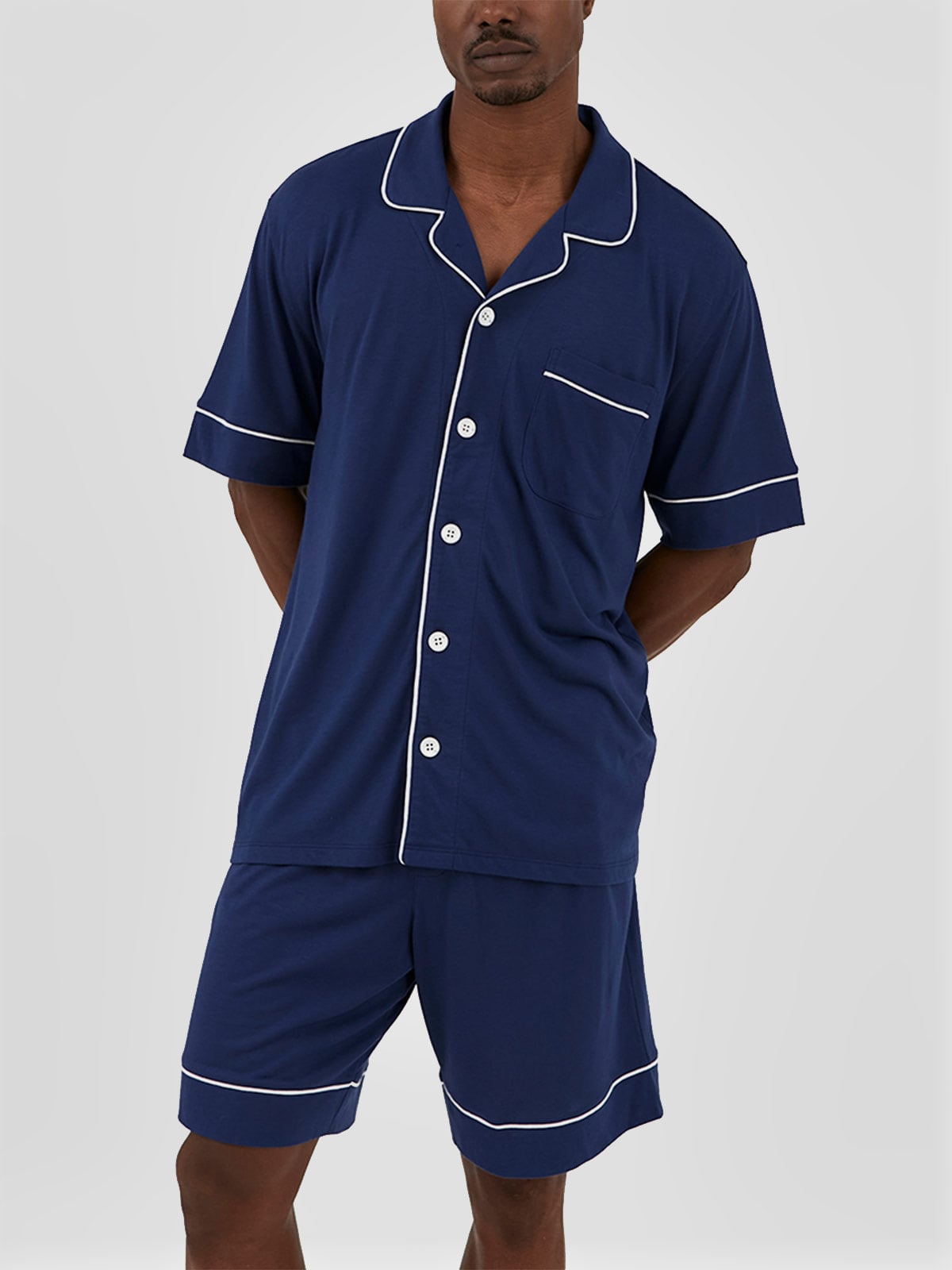 PIJAMA CAMISERO HOMBRE IN BLOOM CORTO SAPPHIRE - 2