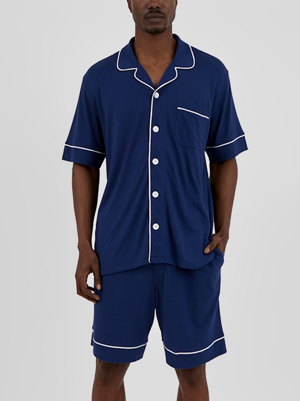 PIJAMA CAMISERO HOMBRE IN BLOOM CORTO SAPPHIRE - 1