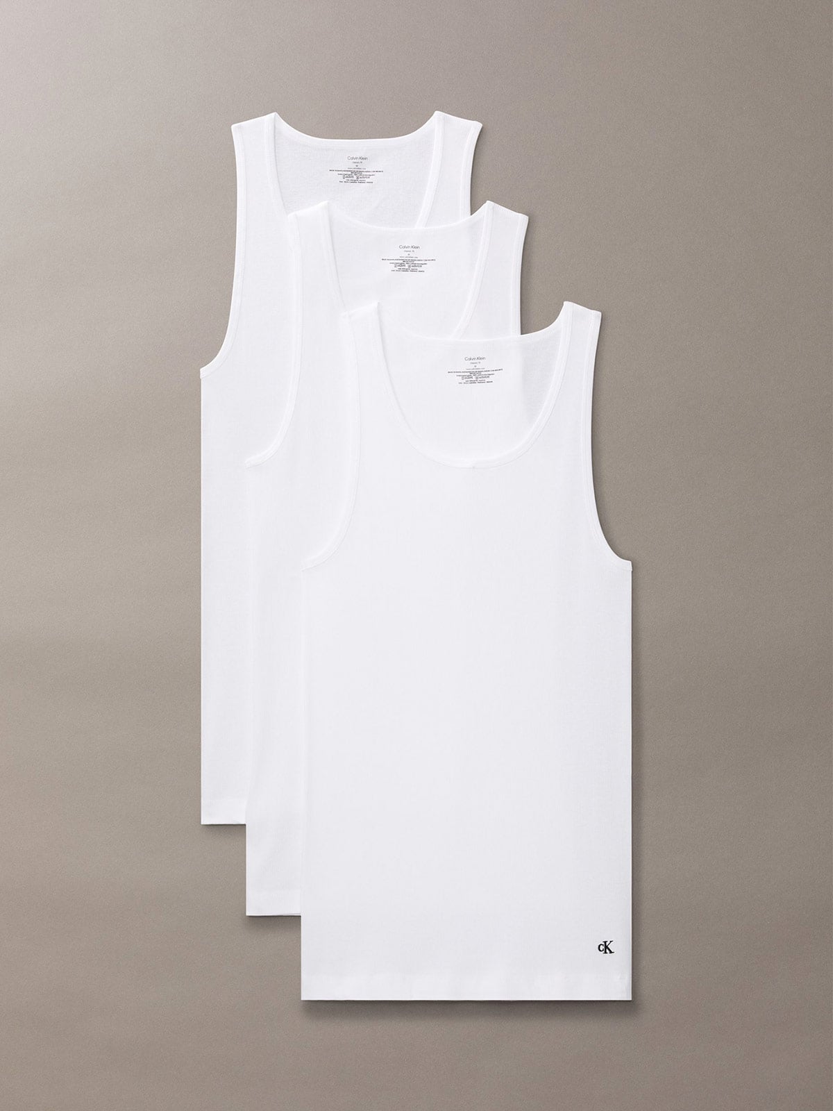 3 PACK CAMISETA ALGODÓN HOMBRE CALVIN KLEIN BLANCO TANK - 1