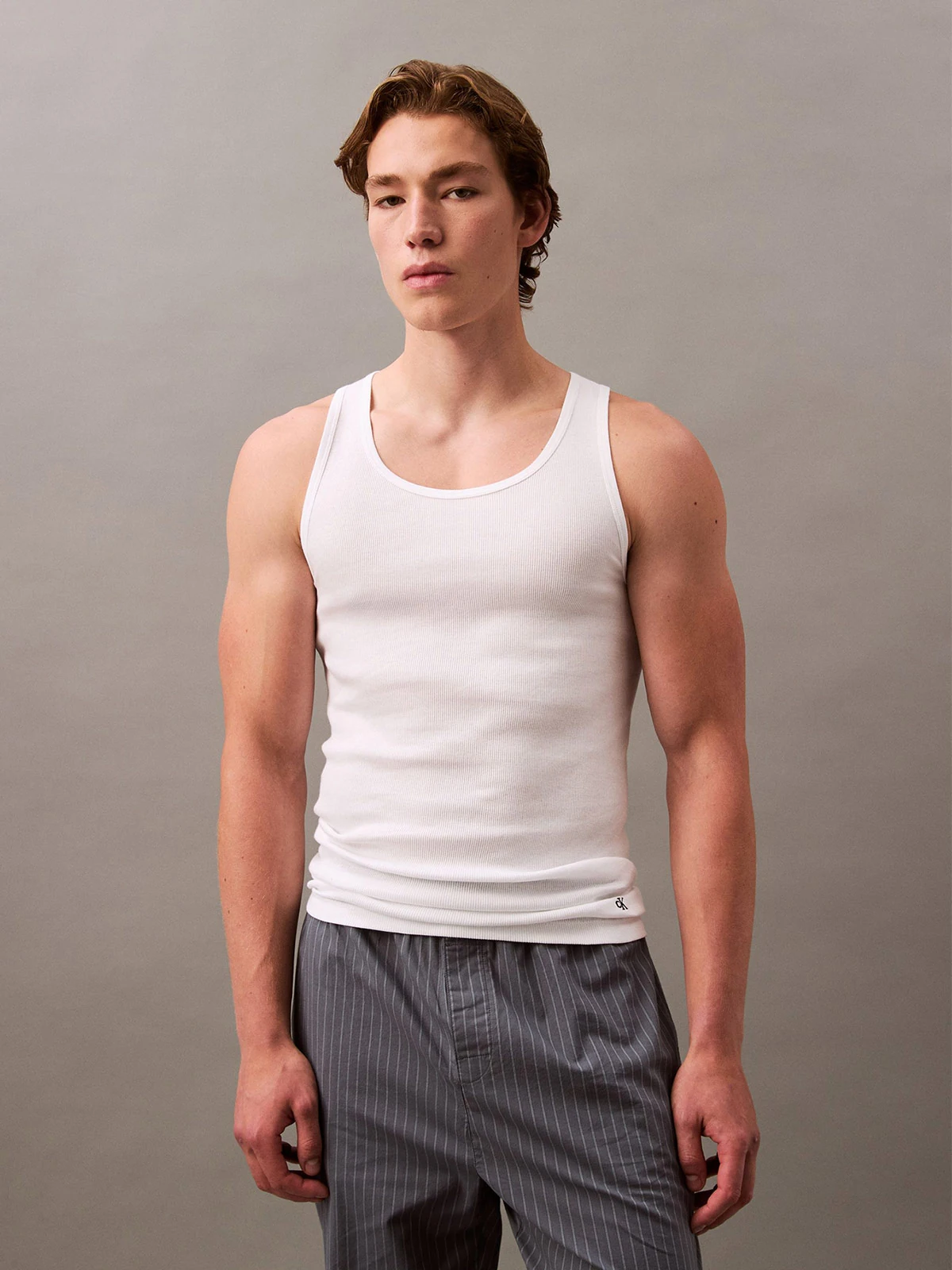 3 PACK CAMISETA ALGODÓN HOMBRE CALVIN KLEIN BLANCO TANK - 2
