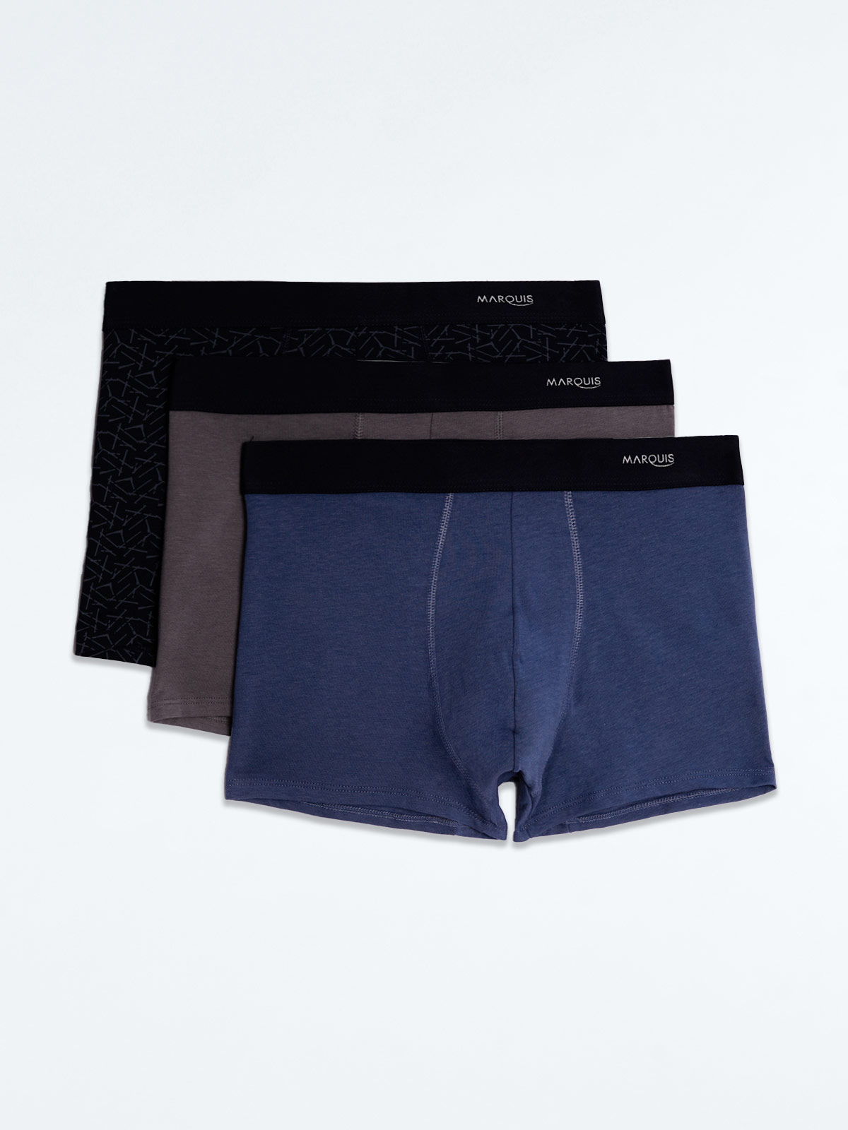 PACK X3 BOXER HOMBRE MARQUIS AZUL MARINO - 1