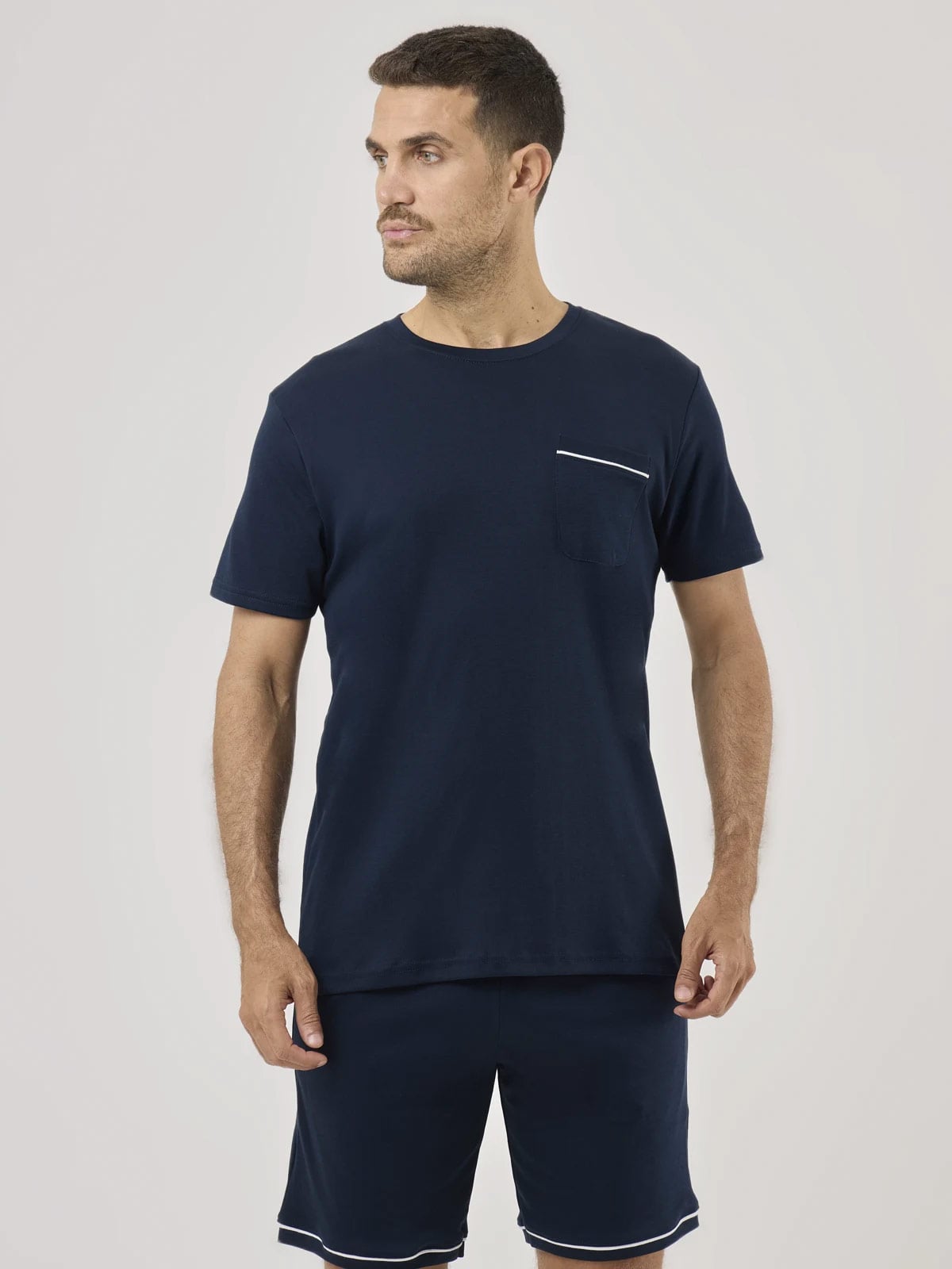 PIJAMA MANGA CORTA ALGODÓN HOMBRE NAVIGATA AZUL OSCURO - 1