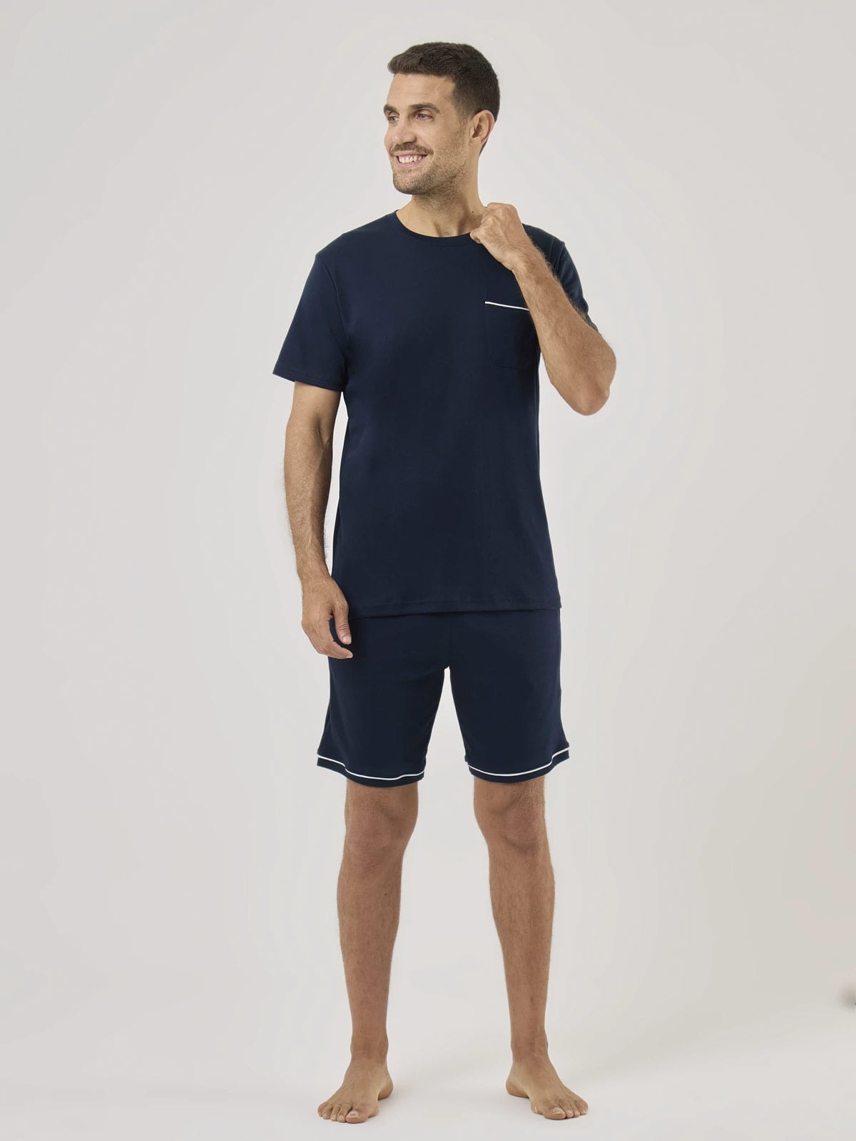 PIJAMA MANGA CORTA ALGODÓN HOMBRE NAVIGATA AZUL OSCURO - 2