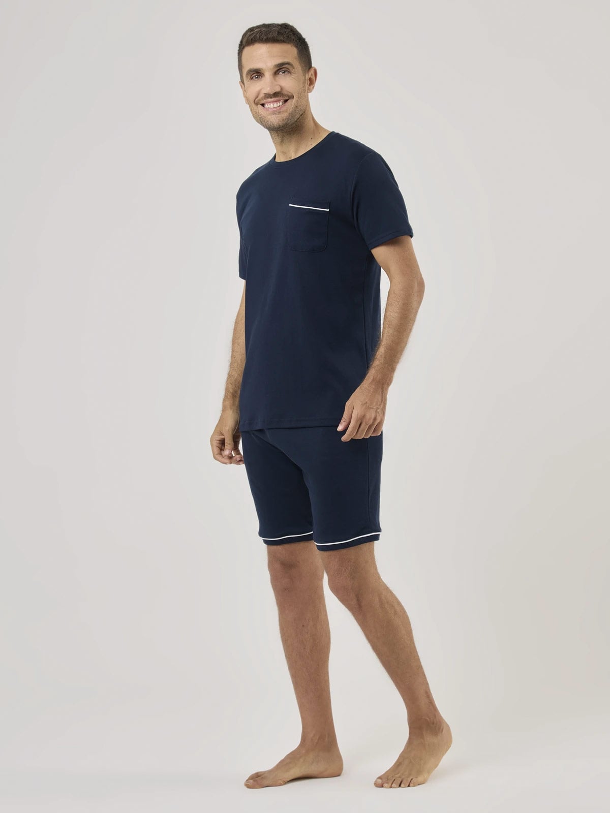 PIJAMA MANGA CORTA ALGODÓN HOMBRE NAVIGATA AZUL OSCURO - 3