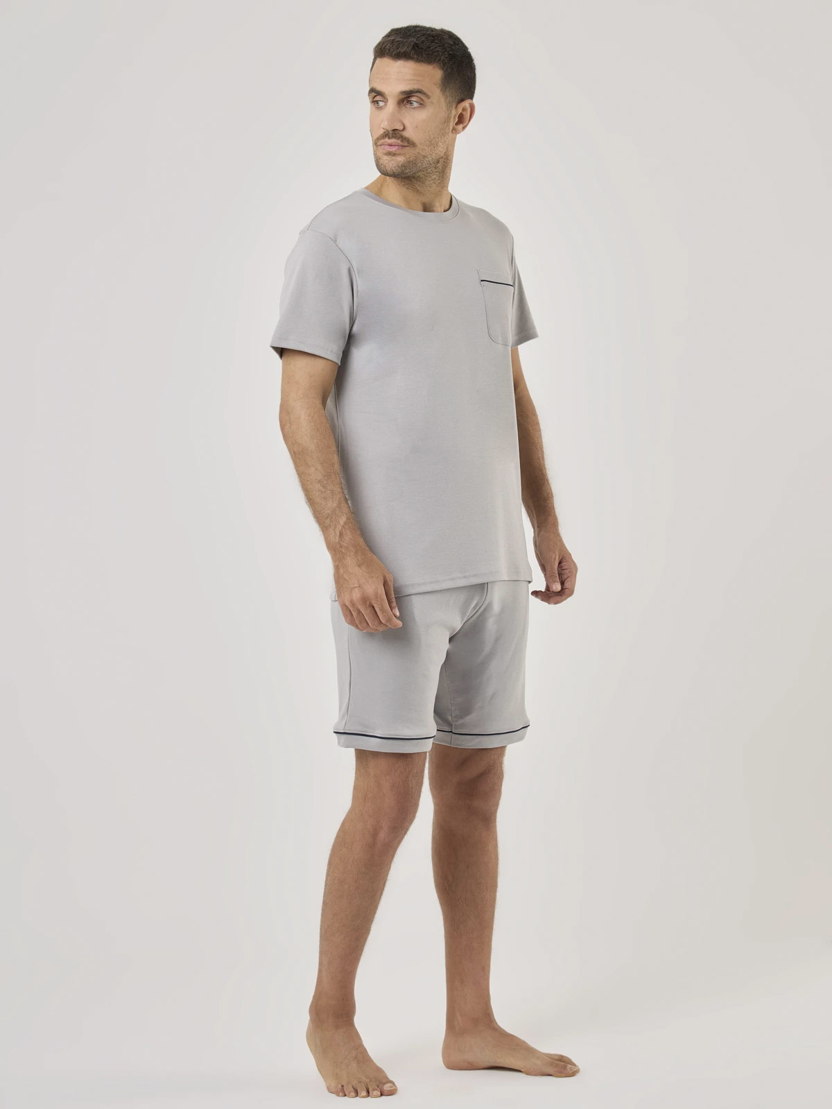 PIJAMA MANGA CORTA ALGODÓN HOMBRE NAVIGATA GRIS - 5