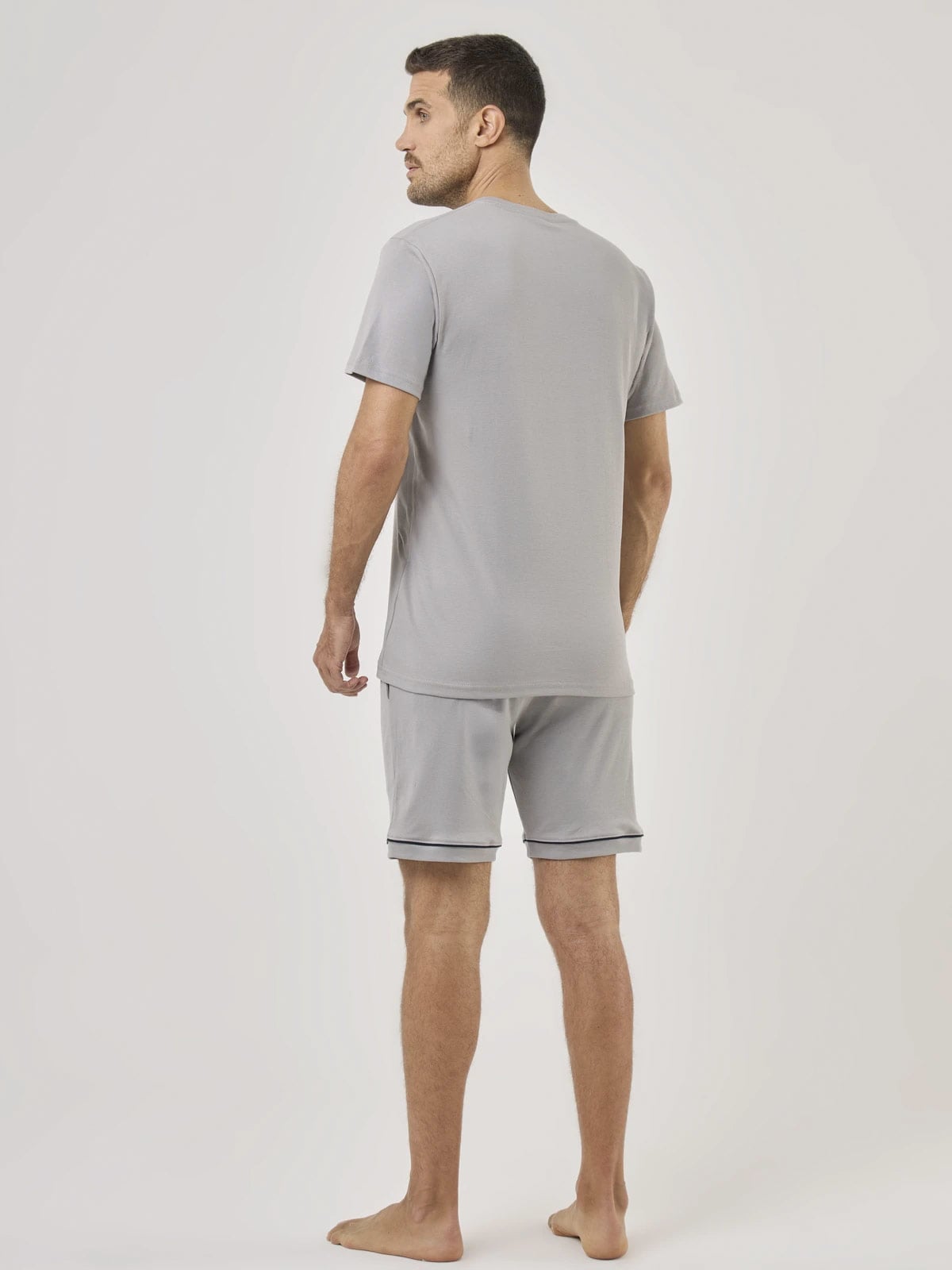 PIJAMA MANGA CORTA ALGODÓN HOMBRE NAVIGATA GRIS - 4